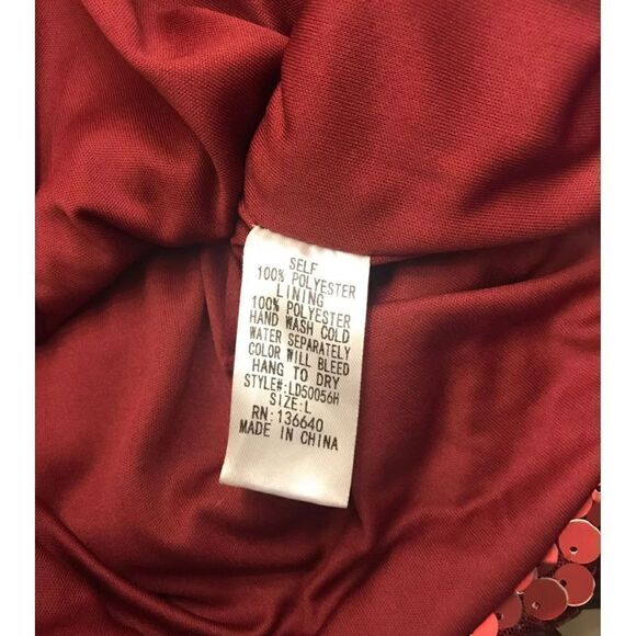 NWOT~Gorgeous Red Sequin Party Dress Sz Large - Picture 3 of 3
